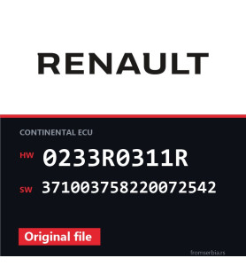 Renault Megane 0233R0311R 371003758220072542 original ECU file