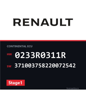 Renault Megane 0233R0311R 371003758220072542 Stage1 tuning file