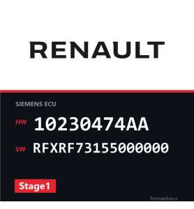 Renault Megane 10230474AA RFXRF73155000000 Stage1 tuning file