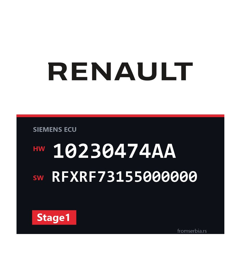 Renault Megane 10230474AA RFXRF73155000000 Stage1 tuning file