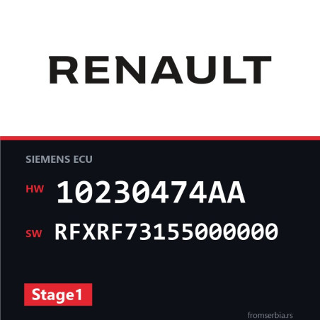 Renault Megane 10230474AA RFXRF73155000000 Stage1 tuning file