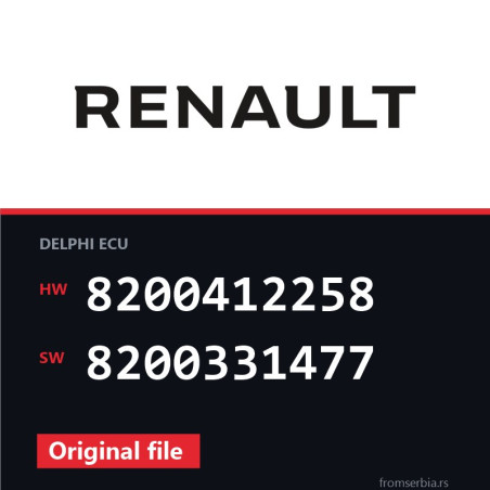 Renault Clio 8200412258 8200331477 original ECU file
