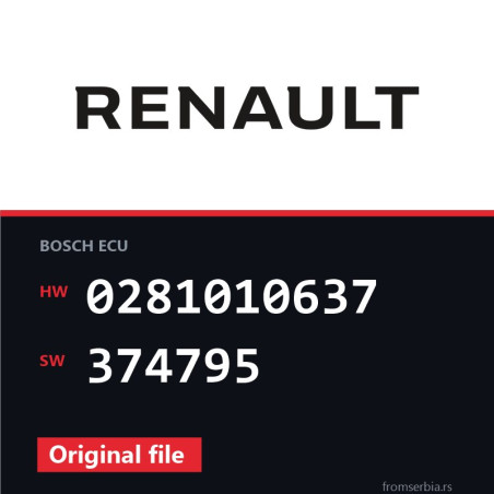 Renault Laguna 0281010637 374795 original ECU file