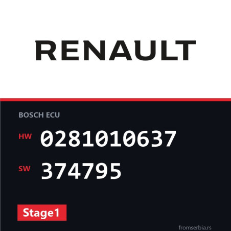 Renault Laguna 0281010637 374795 Stage1 tuning file