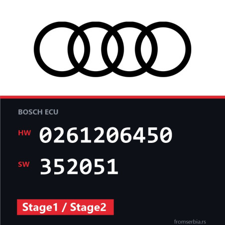 Audi A4 0261206450 352051 Stage1 / Stage2 tuning file