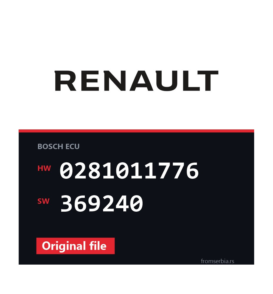 Renault Megane 0281011776 369240 original ECU file