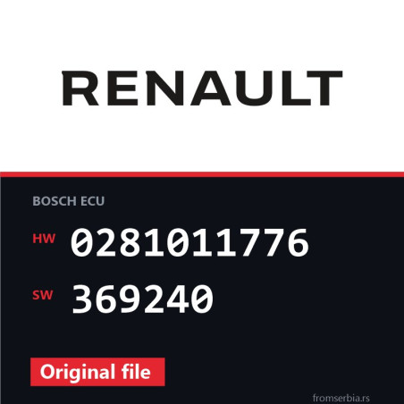 Renault Megane 0281011776 369240 original ECU file