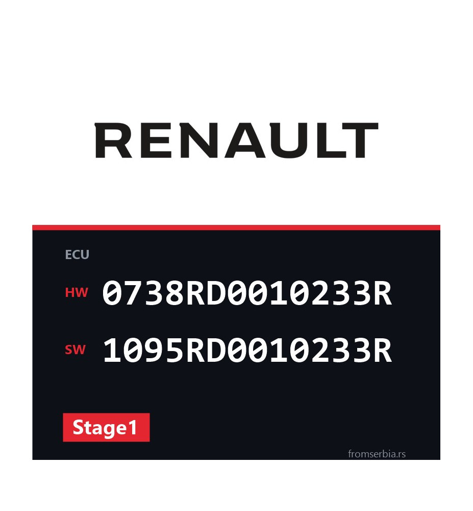Renault Megane 0738RD0010233R 1095RD0010233R Stage1 tuning file