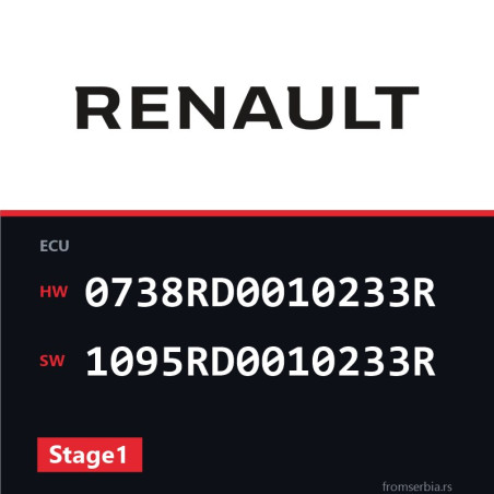 Renault Megane 0738RD0010233R 1095RD0010233R Stage1 tuning file