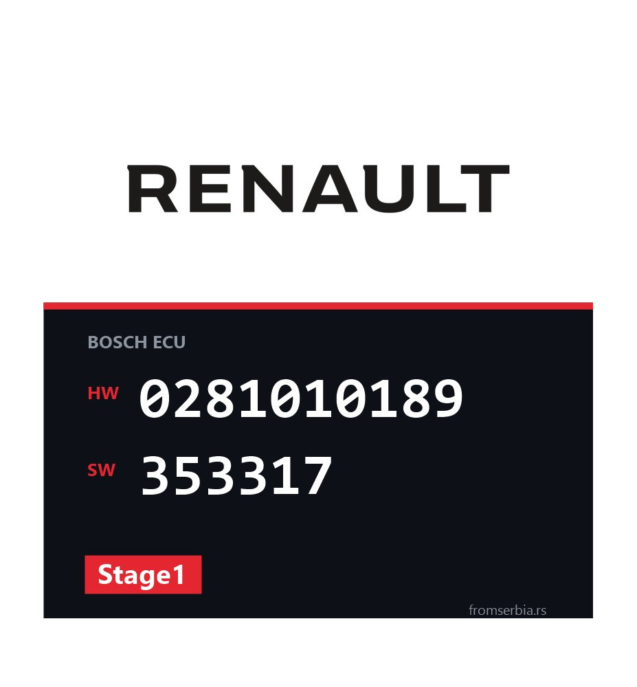 Renault Scenic 0281010189 353317 Stage1 tuning file