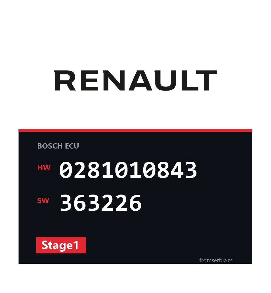 Renault Scenic 0281010843 363226 Stage1 tuning file