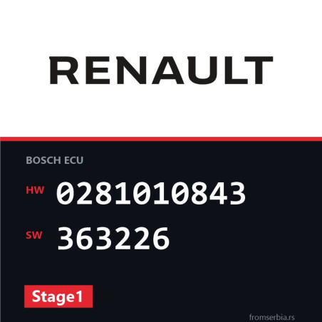 Renault Scenic 0281010843 363226 Stage1 tuning file
