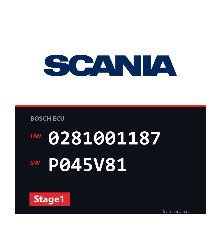 Scania R124 0281001187 P045V81 Stage1 tuning file