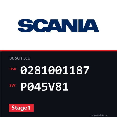 Scania R124 0281001187 P045V81 Stage1 tuning file