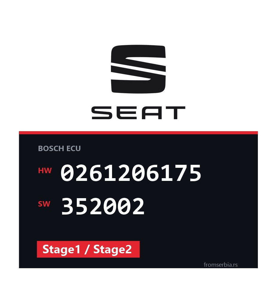 Seat Toledo 0261206175 352002 Stage1 / Stage2 tuning file