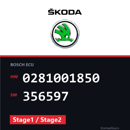 Skoda Octavia 0281001850 356597 Stage1 / Stage2 tuning file