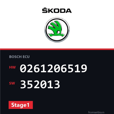 Skoda Octavia 0261206519 352013 Stage1 tuning file