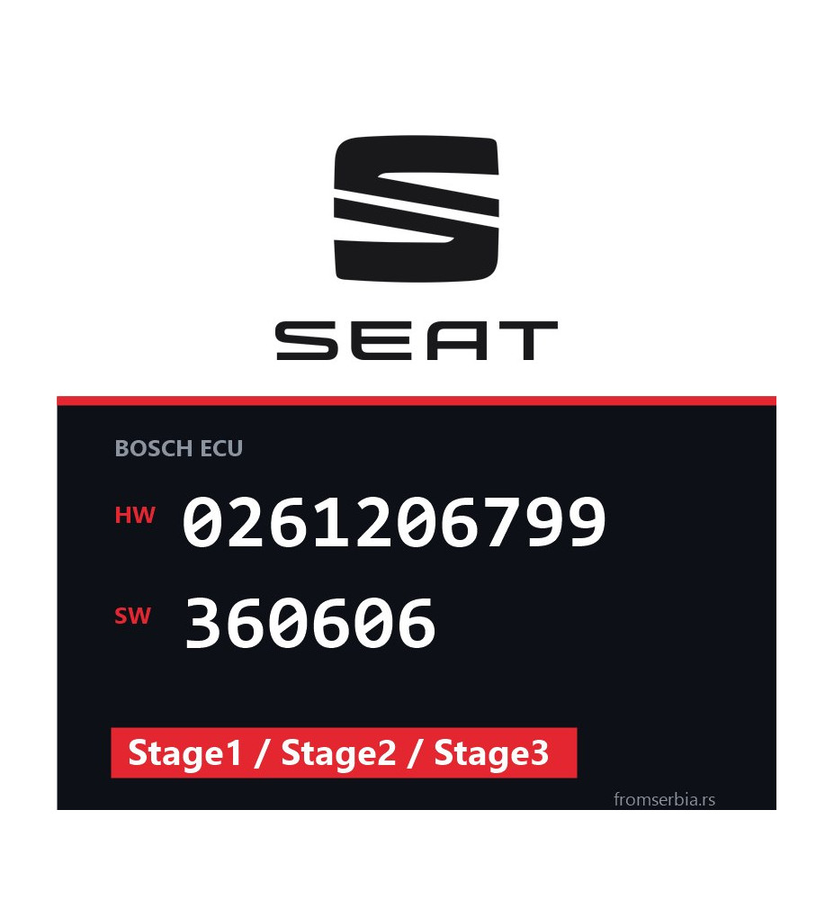 Seat Toledo 0261206799 360606 Stage1 / Stage2 / Stage3 tuning file