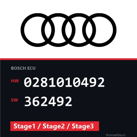 Audi A4 0281010492 362492 Stage1 / Stage2 / Stage3 tuning file