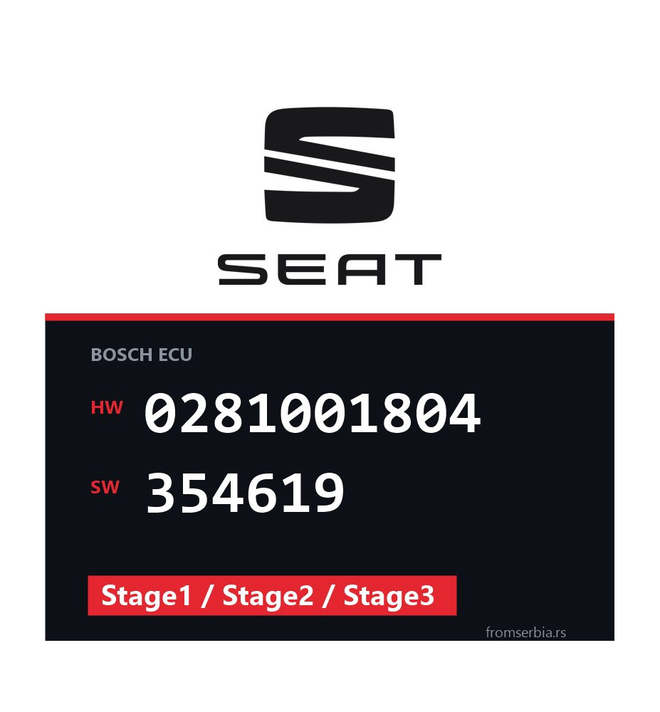 Seat Arosa 0281001804 354619 Stage1 / Stage2 / Stage3 tuning file