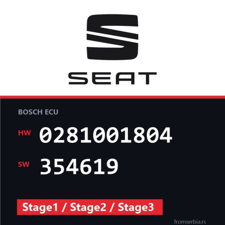 Seat Arosa 0281001804 354619 Stage1 / Stage2 / Stage3 tuning file