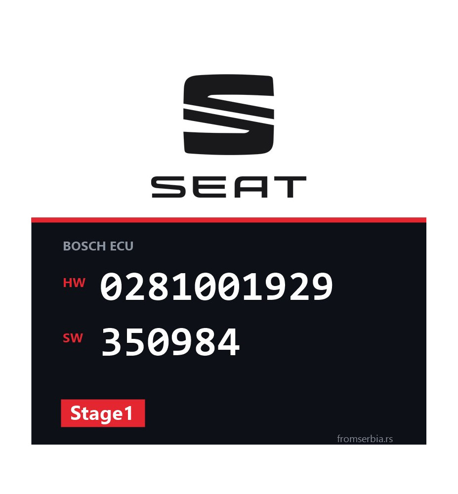 Seat Ibiza 0281001929 350984 Stage1 tuning file