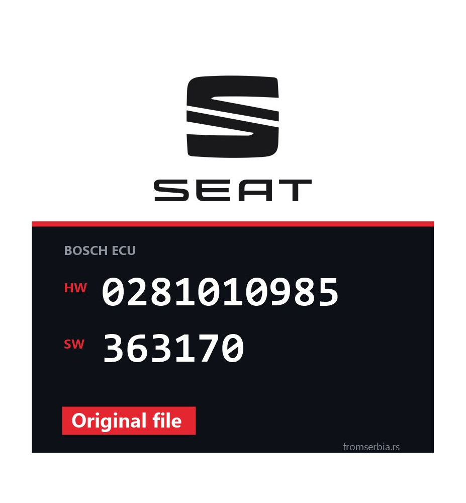 Seat Leon 0281010985 363170 original ECU file