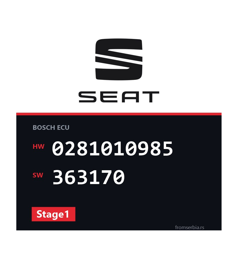 Seat Leon 0281010985 363170 Stage1 tuning file