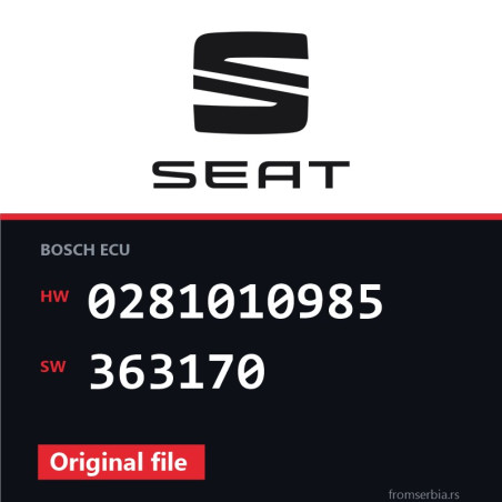 Seat Leon 0281010985 363170 original ECU file