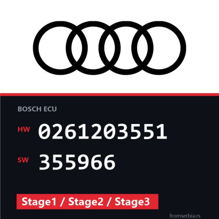Audi A4 0261203551 355966 Stage1 / Stage2 / Stage3 tuning file
