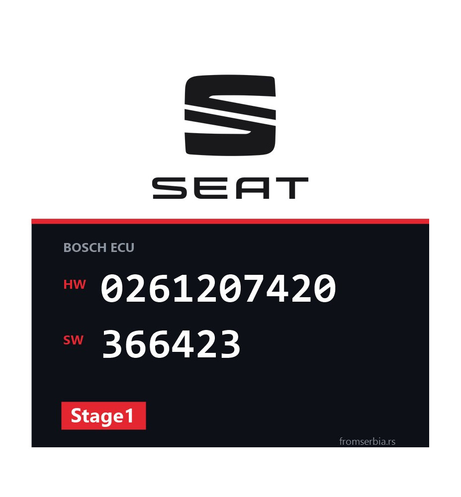 Seat Leon 0261207420 366423 Stage1 tuning file