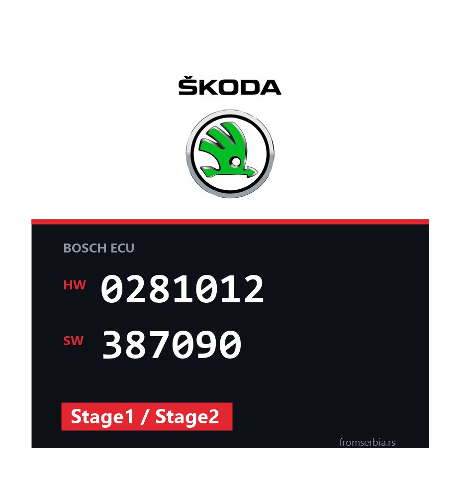 Skoda New Octavia 0281012 387090 Stage1 / Stage2 tuning file