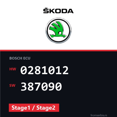 Skoda New Octavia 0281012 387090 Stage1 / Stage2 tuning file