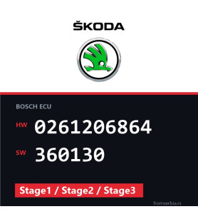 Skoda Octavia 0261206864 360130 Stage1 / Stage2 / Stage3 tuning file