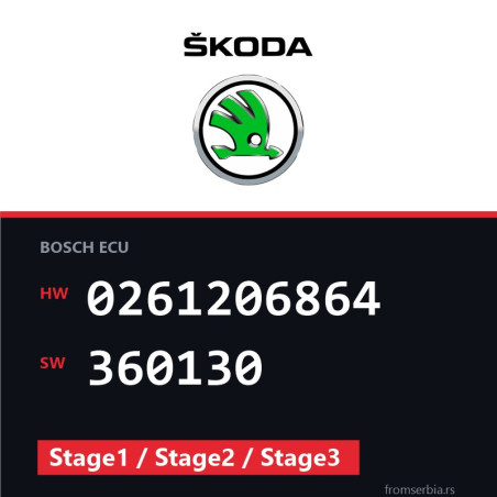 Skoda Octavia 0261206864 360130 Stage1 / Stage2 / Stage3 tuning file