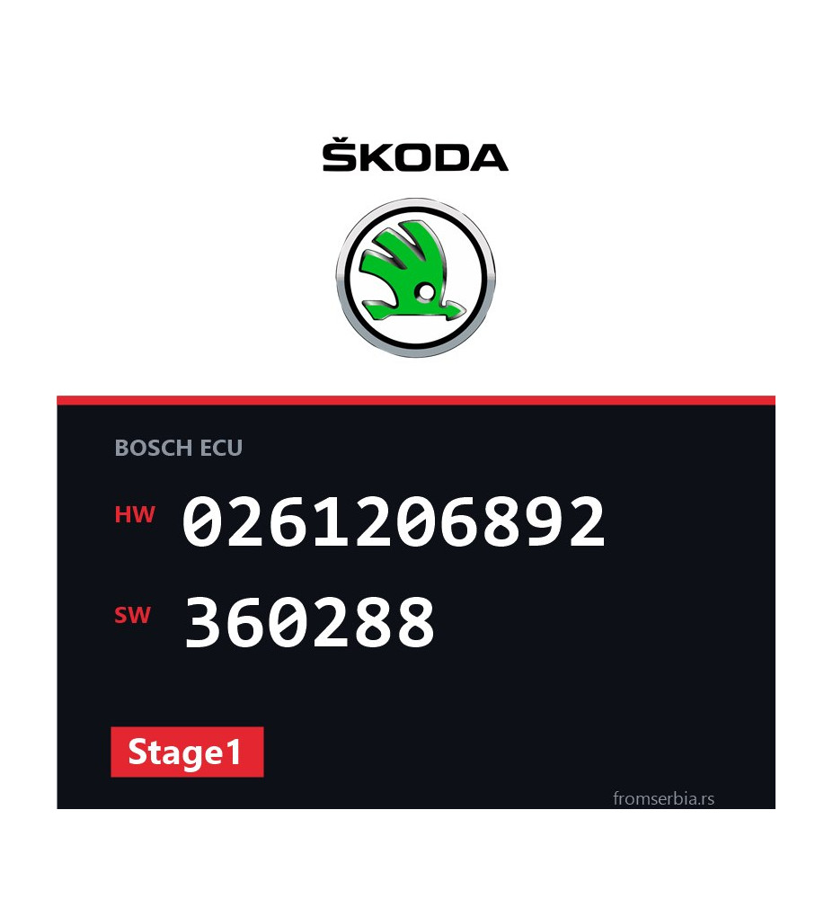 Skoda Octavia 0261206892 360288 Stage1 tuning file