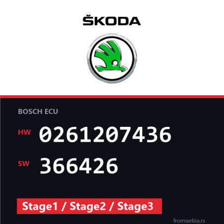 Skoda Octavia 0261207436 366426 Stage1 / Stage2 / Stage3 tuning file