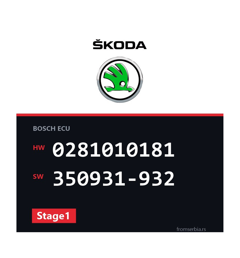 Skoda Octavia 0281010181 350931-932 Stage1 tuning file