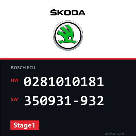 Skoda Octavia 0281010181 350931-932 Stage1 tuning file