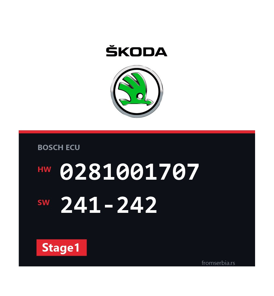 Skoda Octavia 0281001707 241-242 Stage1 tuning file