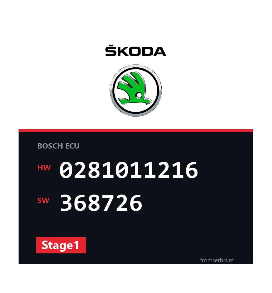 Skoda Octavia 0281011216 368726 Stage1 tuning file