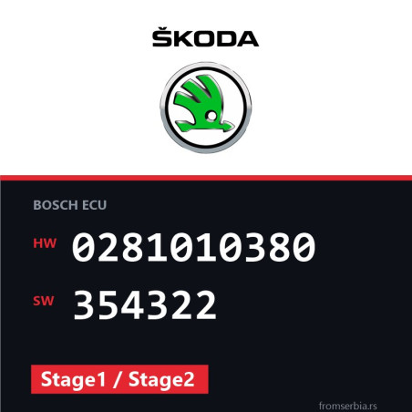 Skoda Octavia 0281010380 354322 Stage1 / Stage2 tuning file