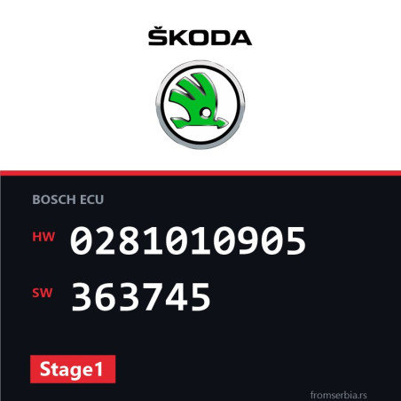 Skoda Octavia 0281010905 363745 Stage1 tuning file