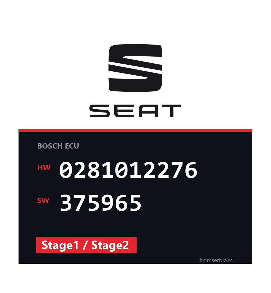 Seat Ibiza 0281012276 375965 Stage1 / Stage2 tuning file