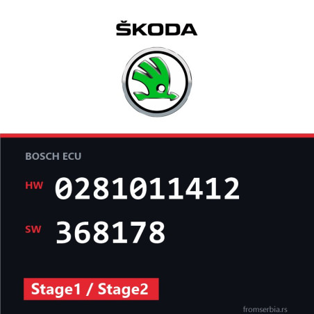 Skoda Fabia 0281011412 368178 Stage1 / Stage2 tuning file