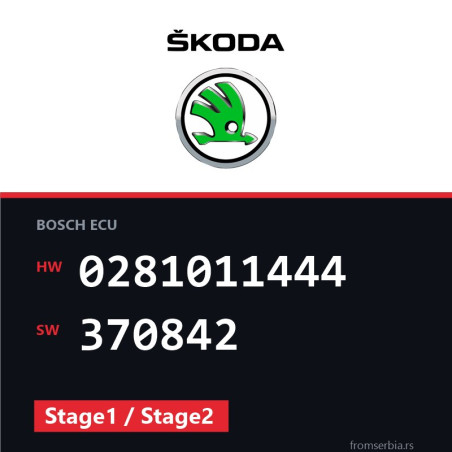 Skoda Superb 0281011444 370842 Stage1 / Stage2 tuning file