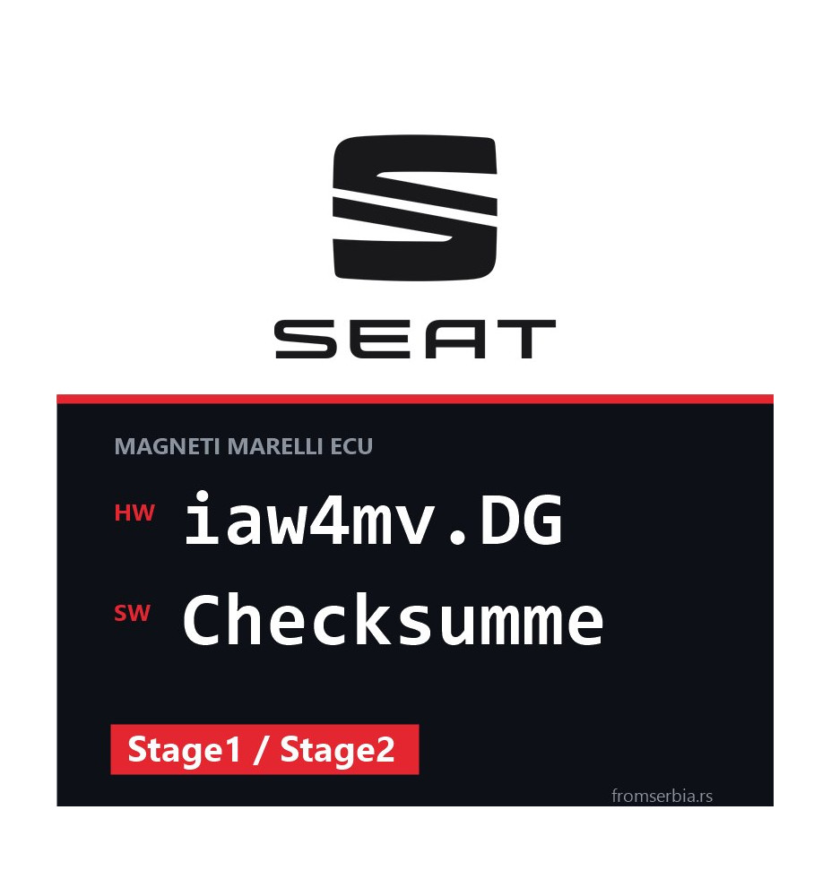 Seat Ibiza iaw4mv.DG Checksumme Stage1 / Stage2 tuning file