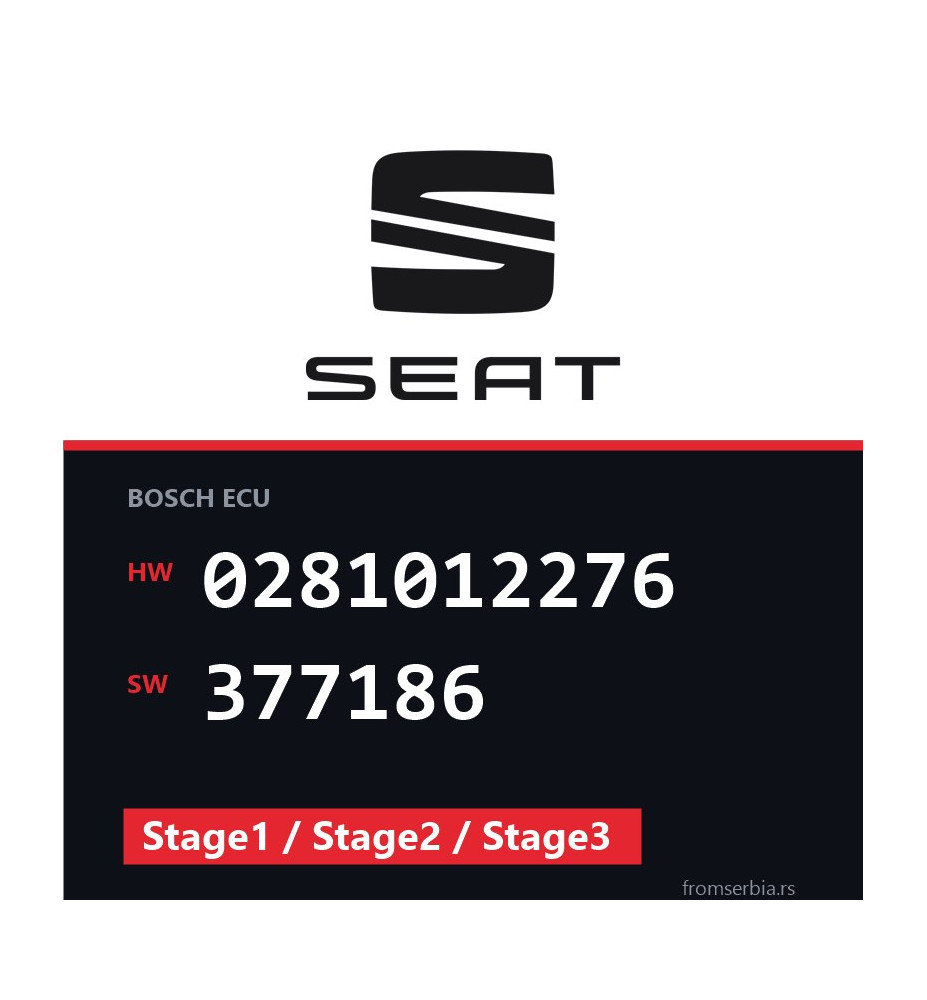 Seat Ibiza 0281012276 377186 Stage1 / Stage2 / Stage3 tuning file