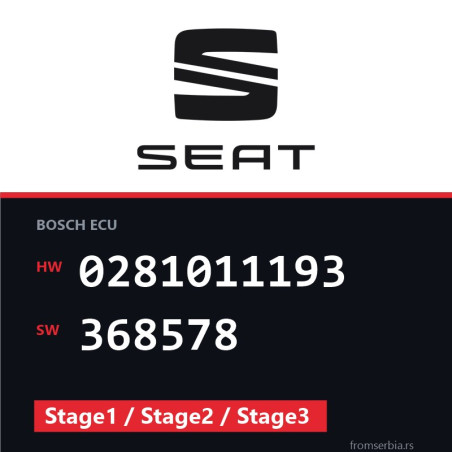 Seat Leon 0281011193 368578 Stage1 / Stage2 / Stage3 tuning file