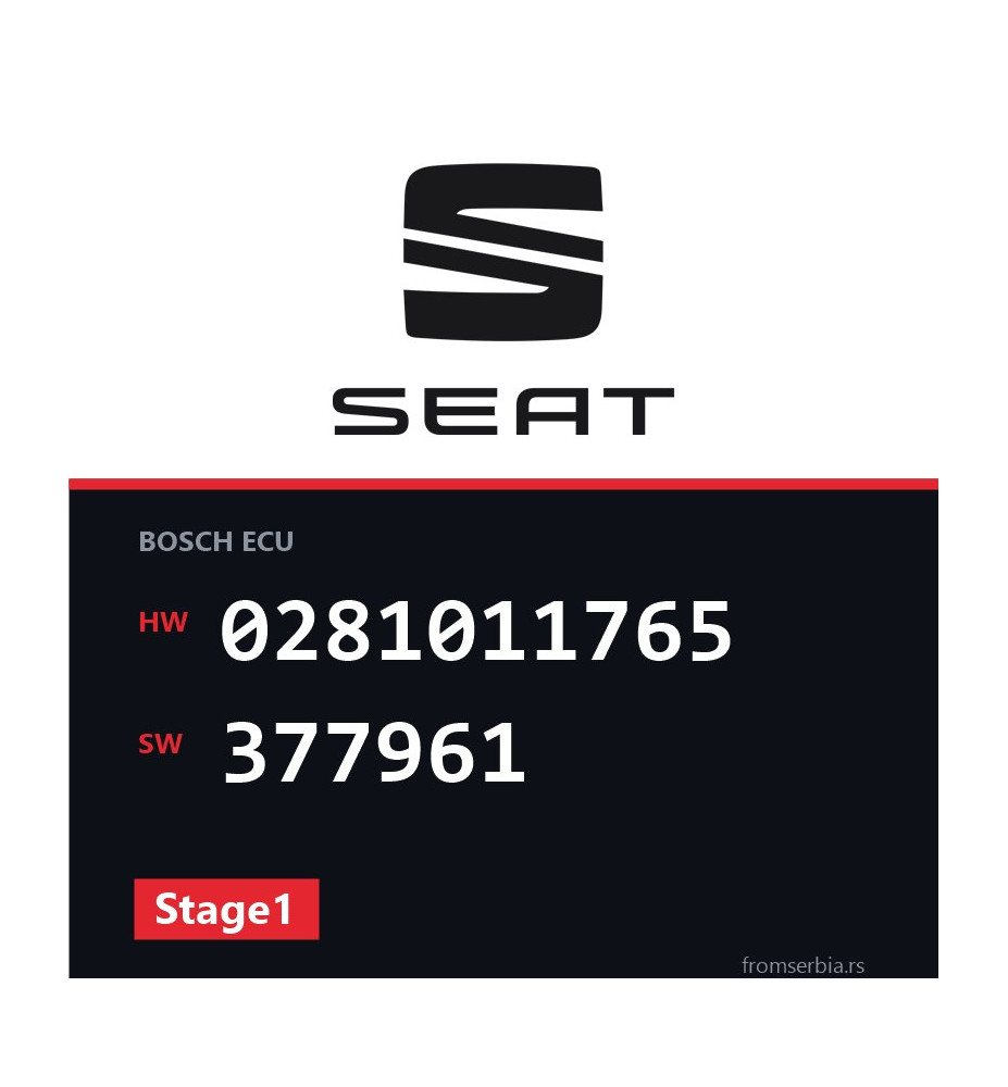 Seat Leon 0281011765 377961 Stage1 tuning file